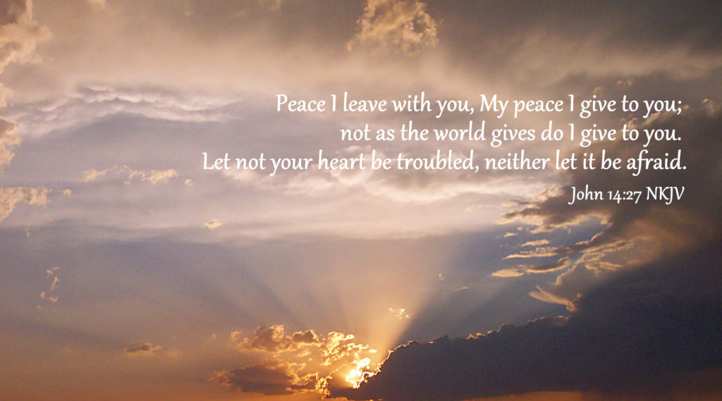 Give you the world. Find Inner Peace. My Peace i give you.